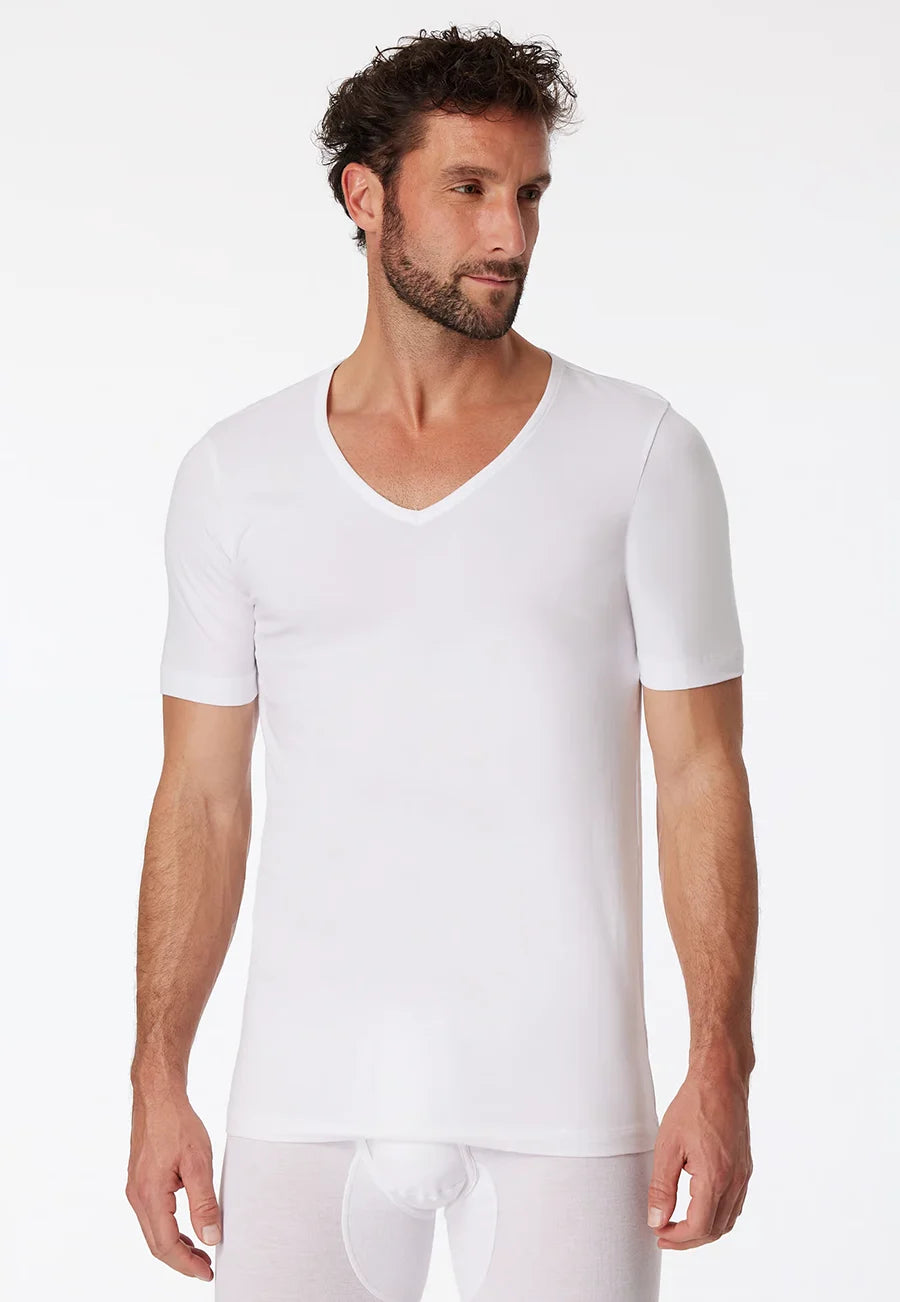 Sliponline Schiesser 2-Pack T-Shirts heren V-hals - 95/5  - Biologisch katoen