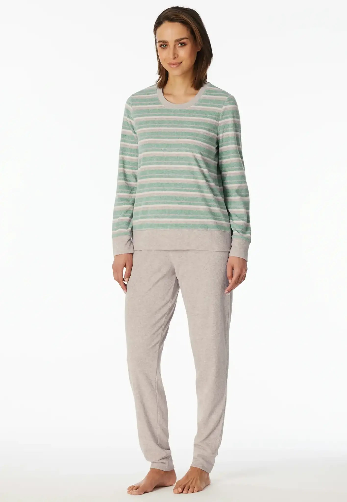 Sliponline Schiesser dames pyjama badstof - Streep