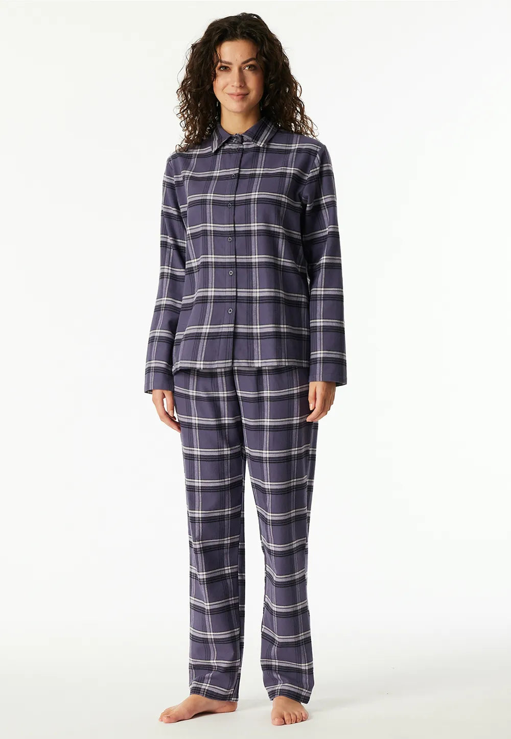 Sliponline Schiesser dames pyjama flanel - Select Premium