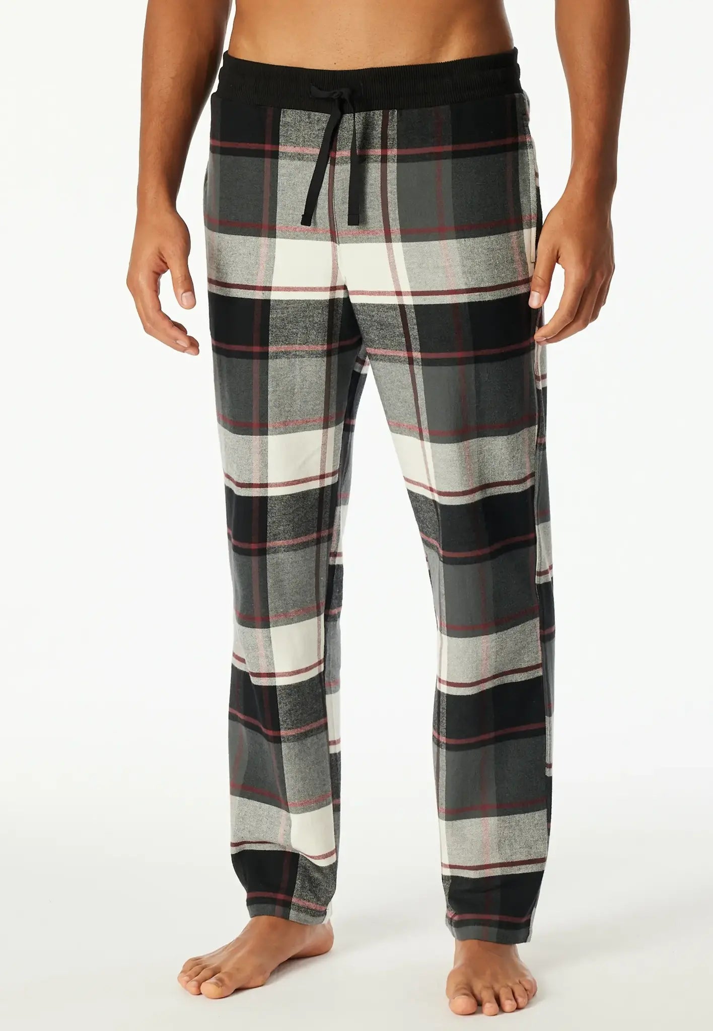 Sliponline Schiesser heren lange flanellen pyjamabroek - Geruit - MIX & Relax