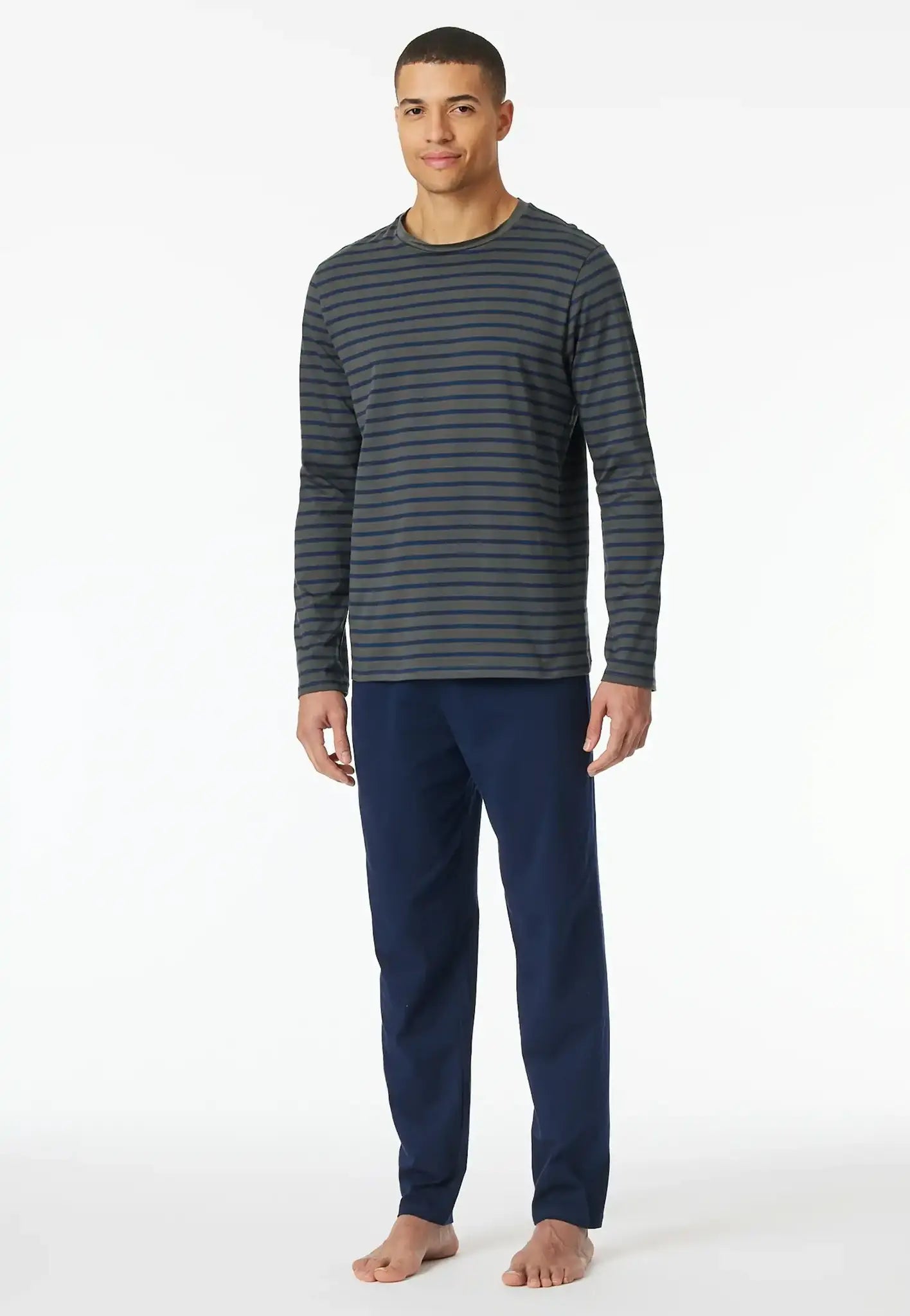 Sliponline Schiesser heren pyjama extra lang - Antraciet - Casual Essentials
