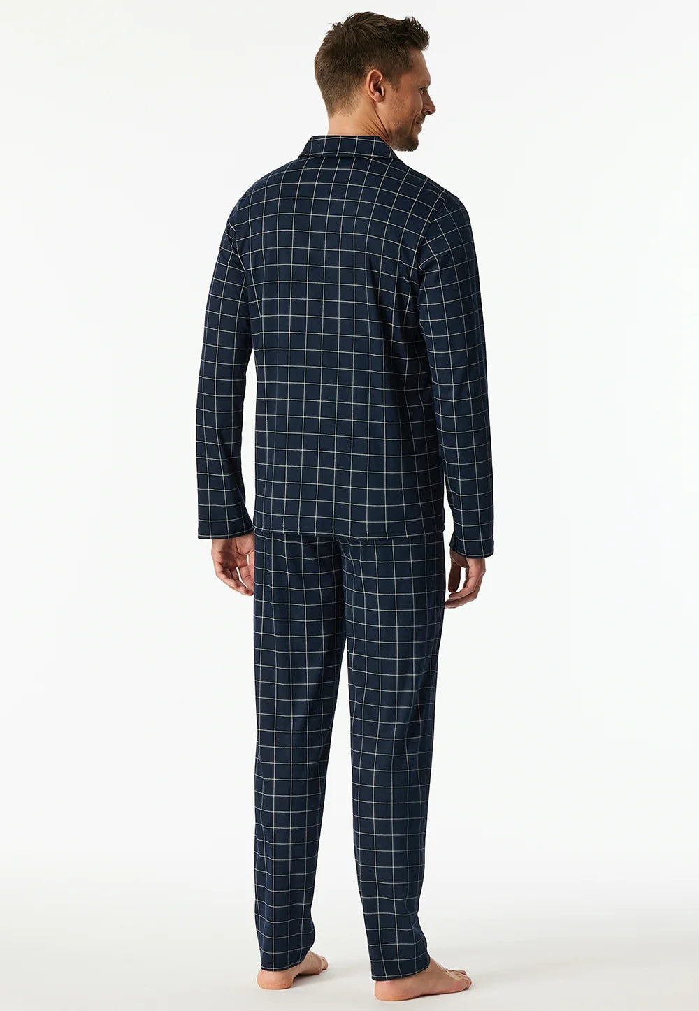 Sliponline Schiesser heren pyjama lang - Knoopsluiting