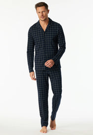Sliponline Schiesser heren pyjama lang - Knoopsluiting
