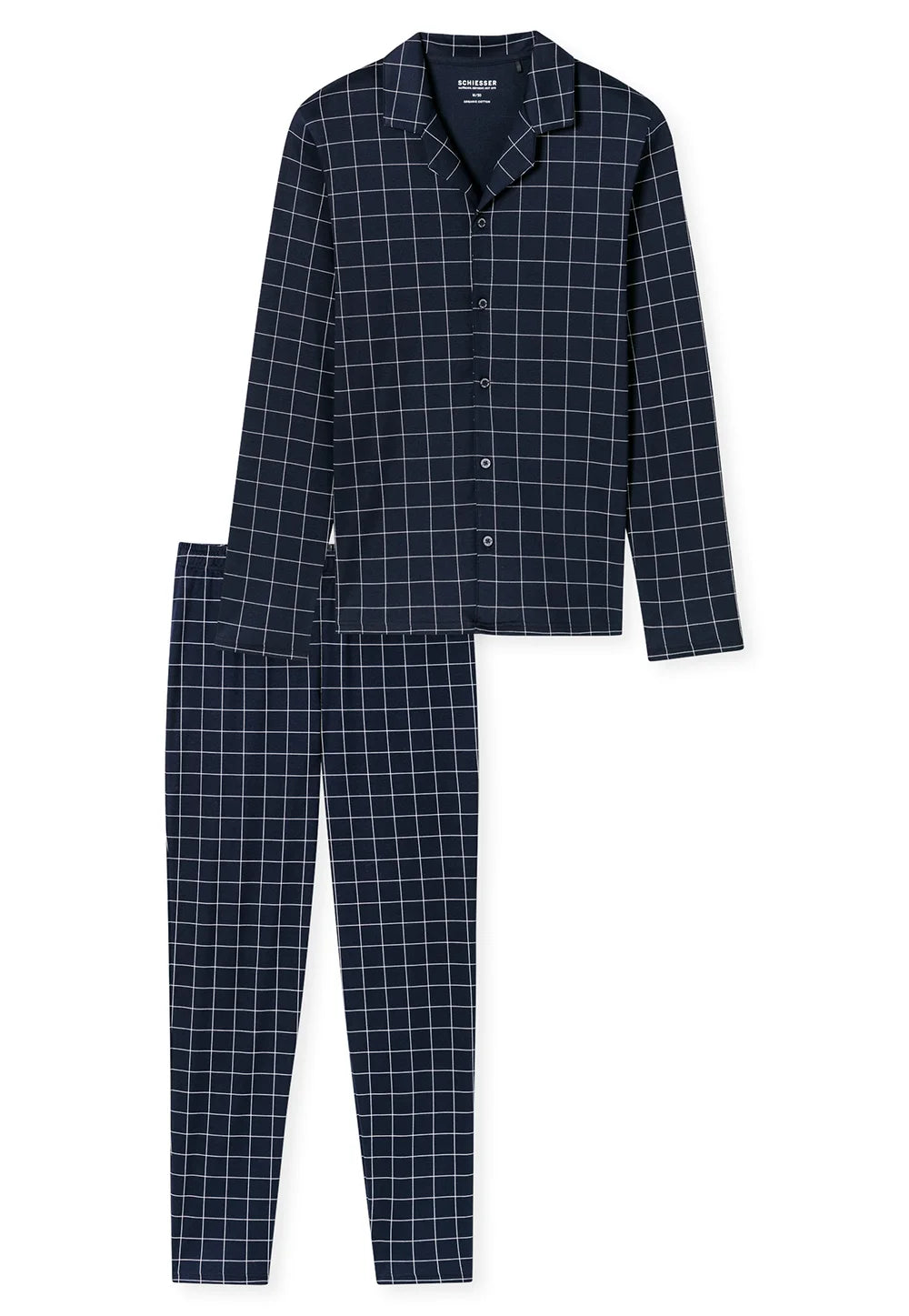 Sliponline Schiesser heren pyjama lang - Knoopsluiting