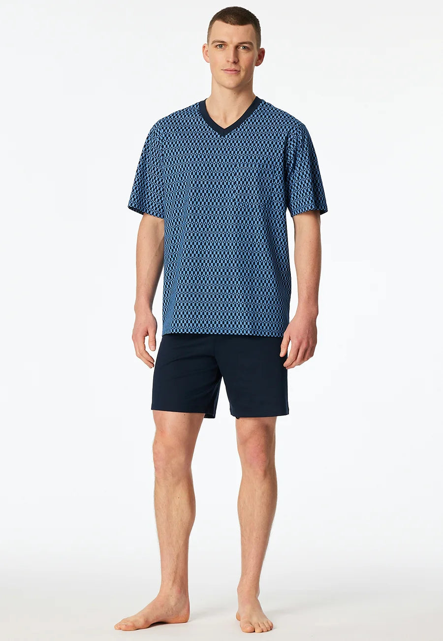 Sliponline Schiesser heren shortama katoen - Comfort nightwear