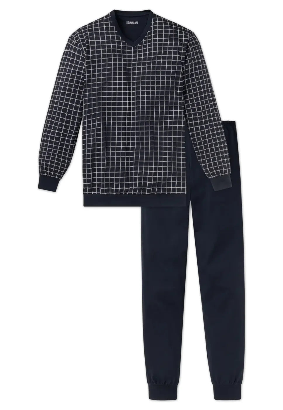 Sliponline Schiesser pyjama heren katoen - Dark Sapphire - Nos