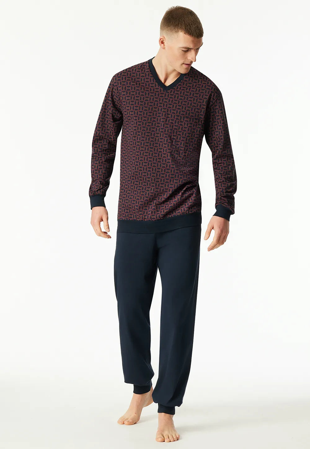 Sliponline Schiesser pyjama heren lang 100% katoen - Comfort - 181162