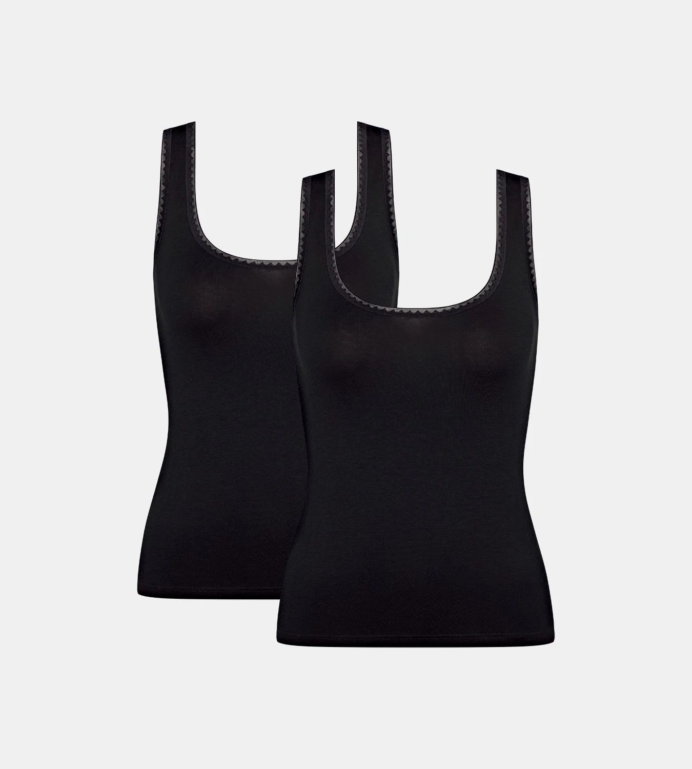 Sliponline Sloggi 2-pack dames hemden GO brede band