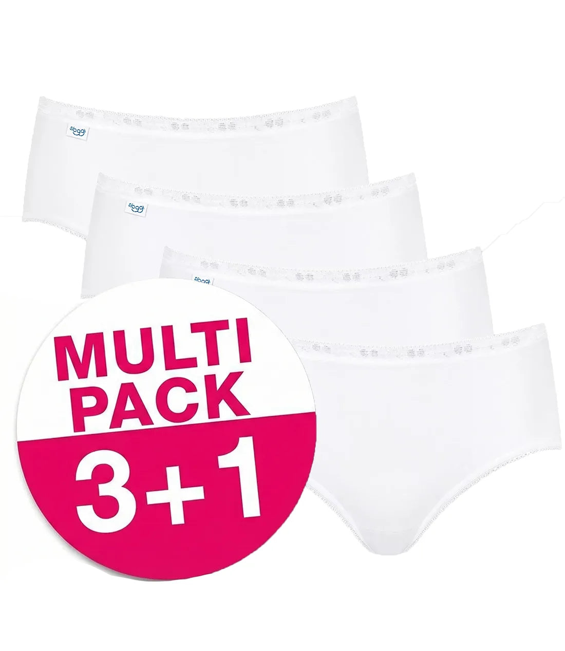 Sliponline Sloggi 4-pack Basic Midi - dames heup slips (3+1 Gratis)