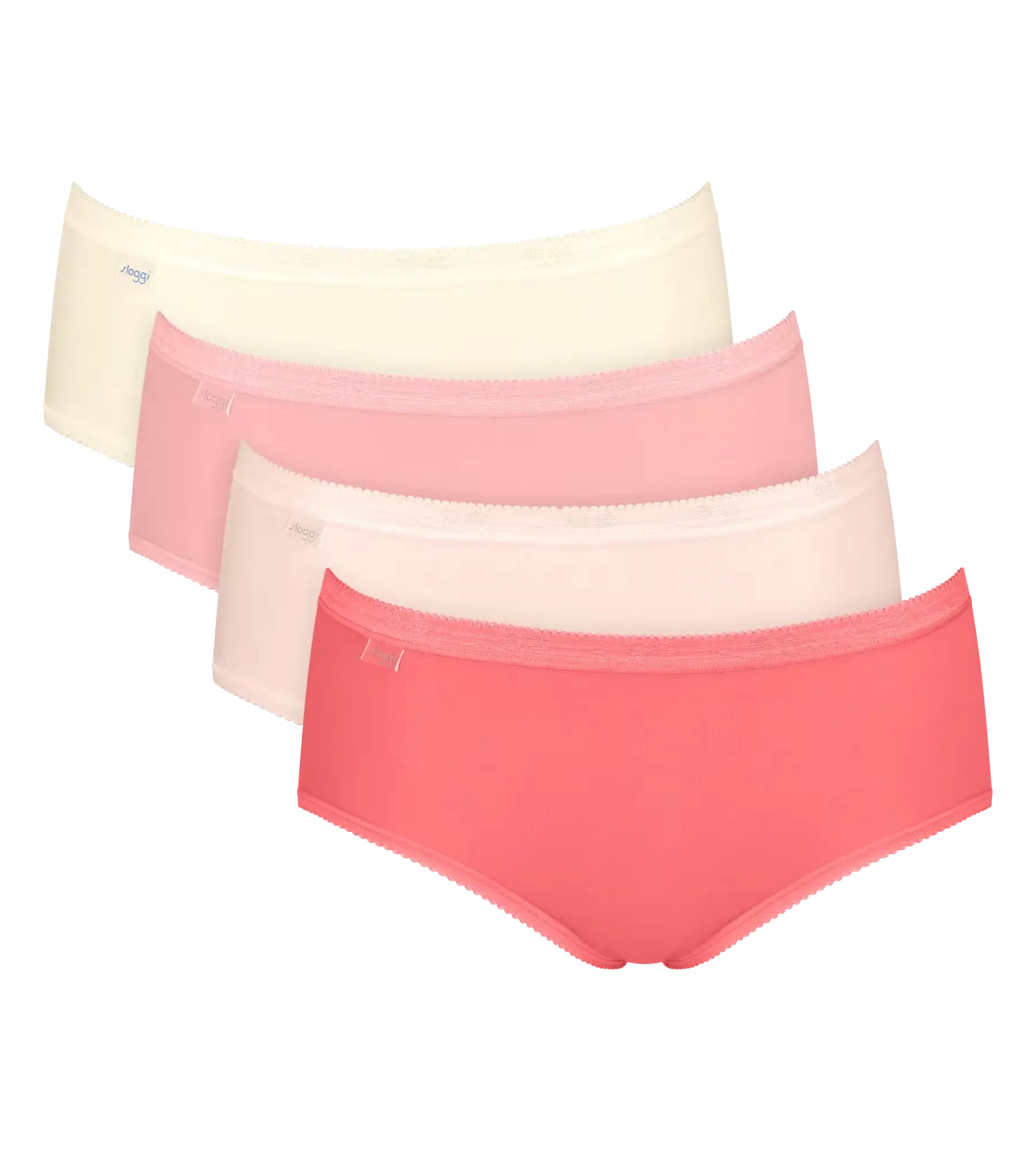 Sliponline Sloggi 4-pack dames Basic Midi slips - Red combi