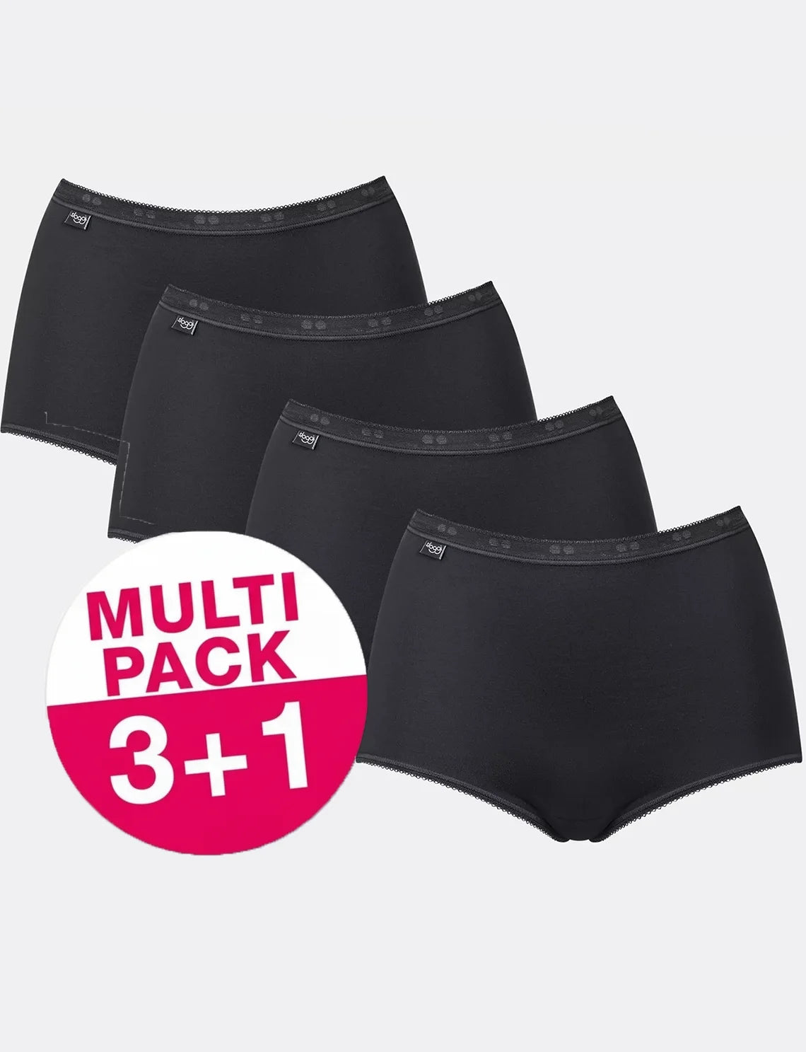Sliponline Sloggi Basic Maxi 4-Pack dames slip  (3+1 Gratis)