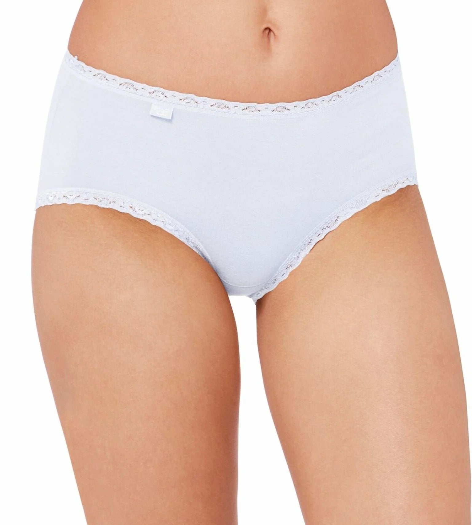 Sliponline Sloggi dames 24/7 kanten midi heup slip - Natural Katoen