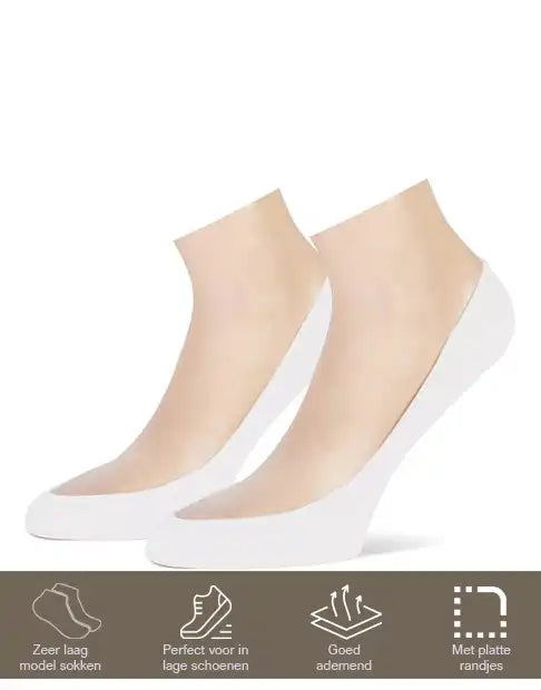 Sliponline Teckel 2 paar - Sock Footies sokken - Kousenvoetjes