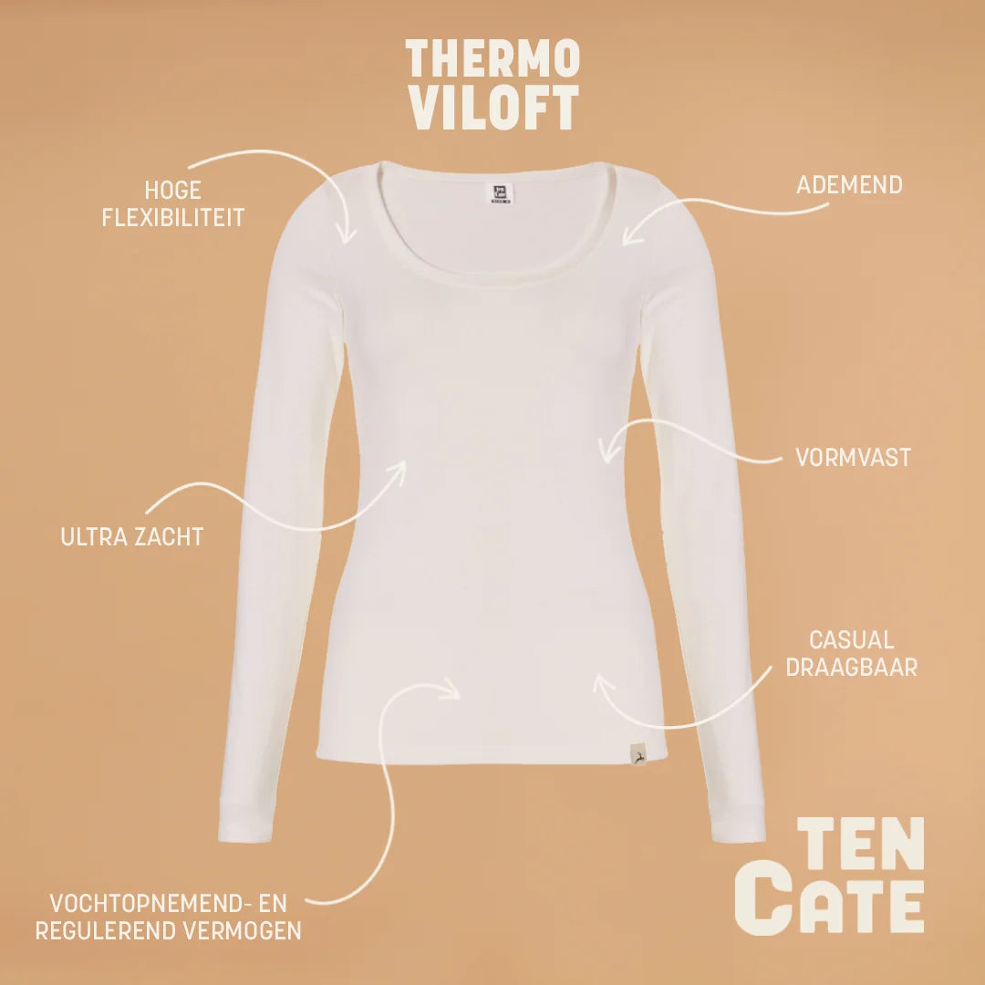 Sliponline Ten Cate Thermo Rib dames T-shirt 3/4e mouw