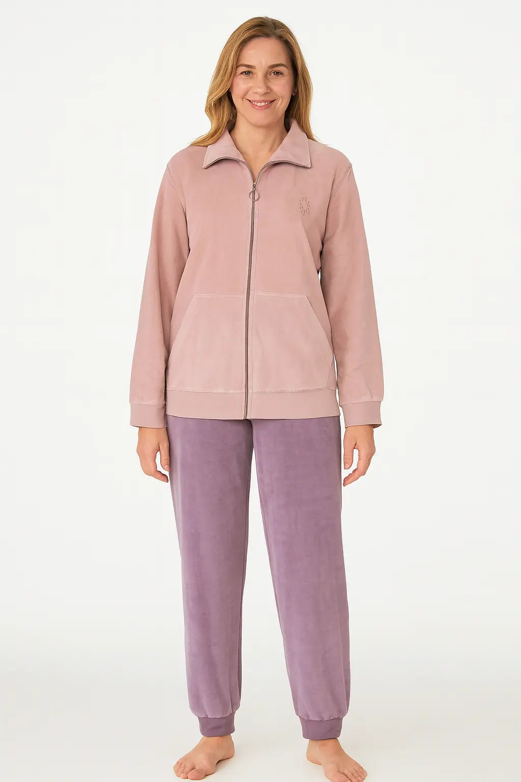 Sliponline Tenderness dames huispak Velours - Winter pink