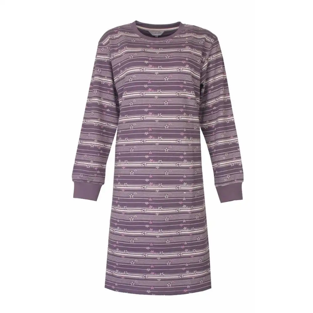 Sliponline Tenderness fleece dames nachthemd lange mouw - Purple Flower