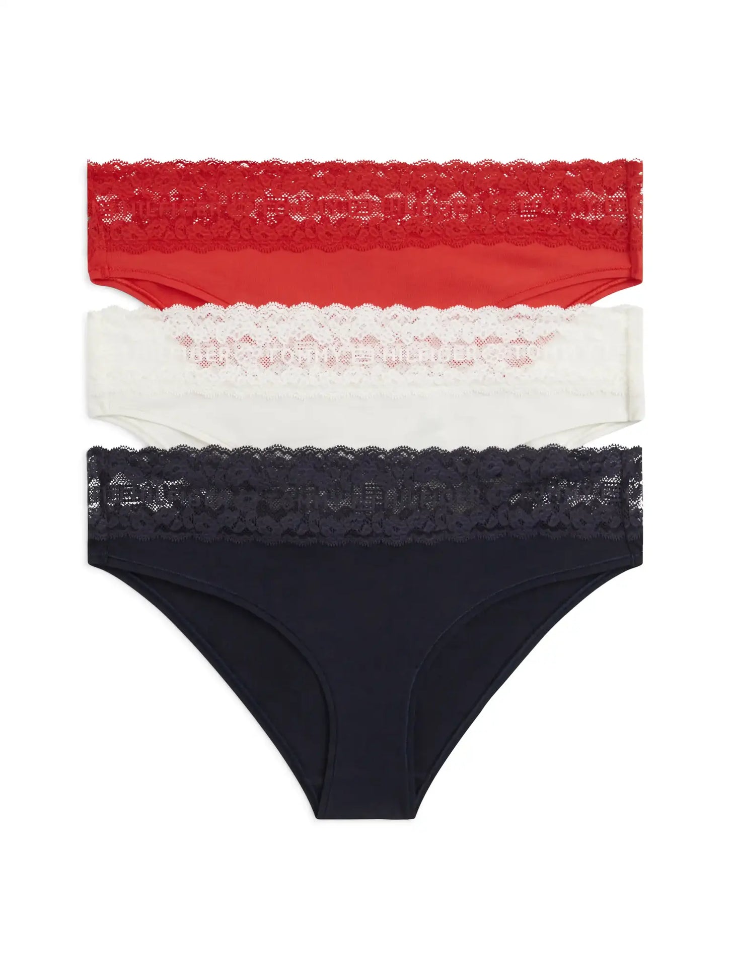 Sliponline Tommy Hilfiger 3-Pack Dames Bikini Slips - Low rise - Kant