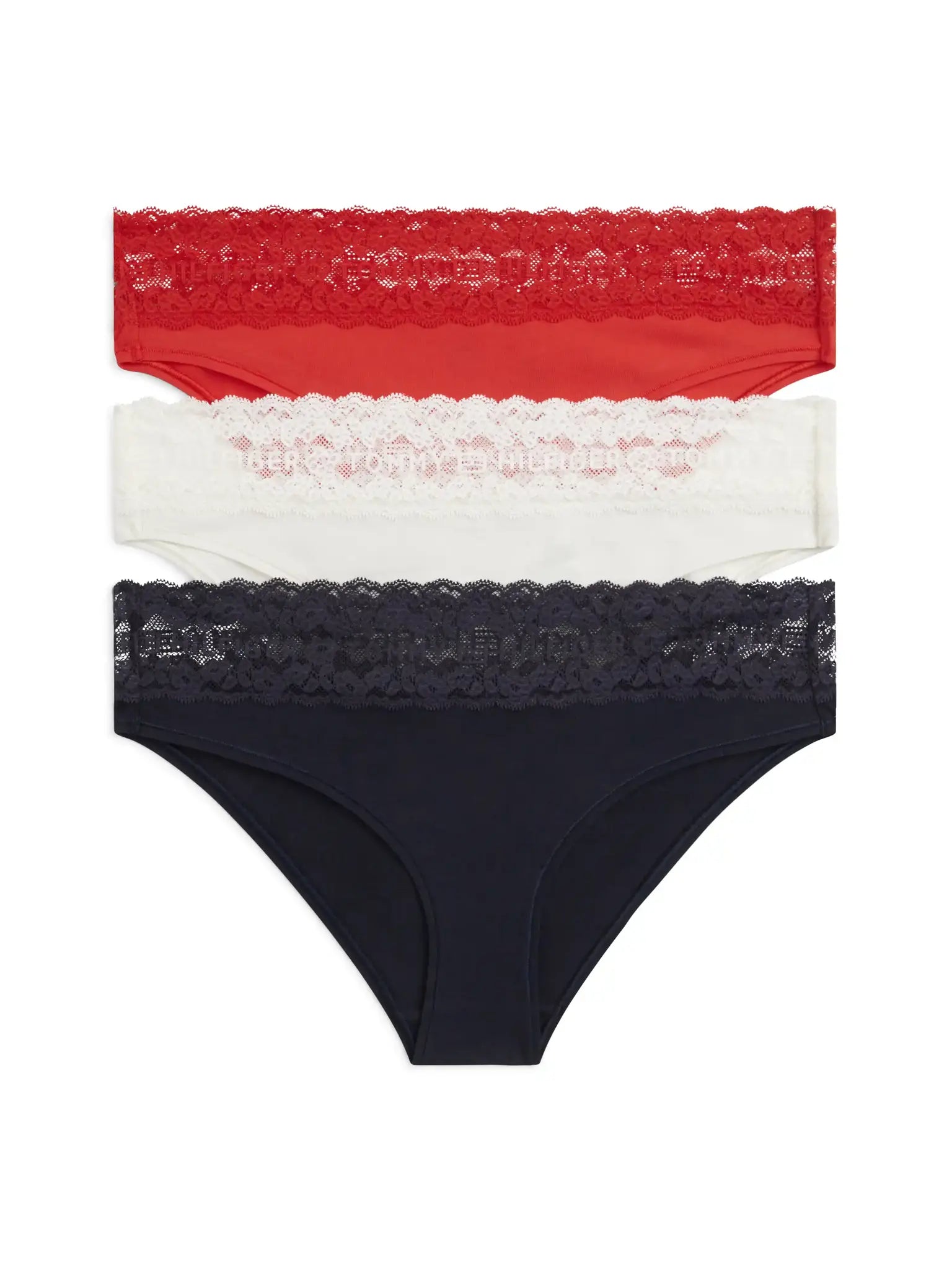 Sliponline Tommy Hilfiger 3-Pack Dames Bikini Slips - Low rise - Kant