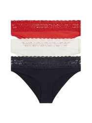 Sliponline Tommy Hilfiger 3-Pack Dames Bikini Slips - Low rise - Kant