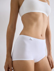 Wit | detail | Detail taille en zijkant, wit – Sloggi 3-pack dames maxi taille slips microfiber - 24/7