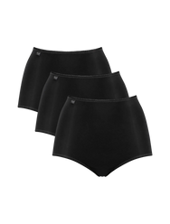 Zwart | pack | Overzicht 3-pack, zwart – Sloggi 3-pack dames maxi taille slips microfiber - 24/7