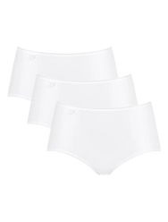 Wit | pack | Overzicht 3-pack, wit – Sloggi 3-pack dames midi heupslips microfiber - 24/7