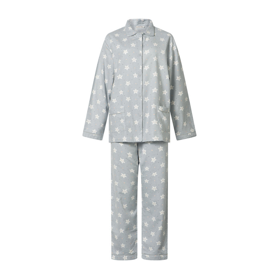 Sloggi Lunatex flanel dames pyjama - lange mouwen - Ster
