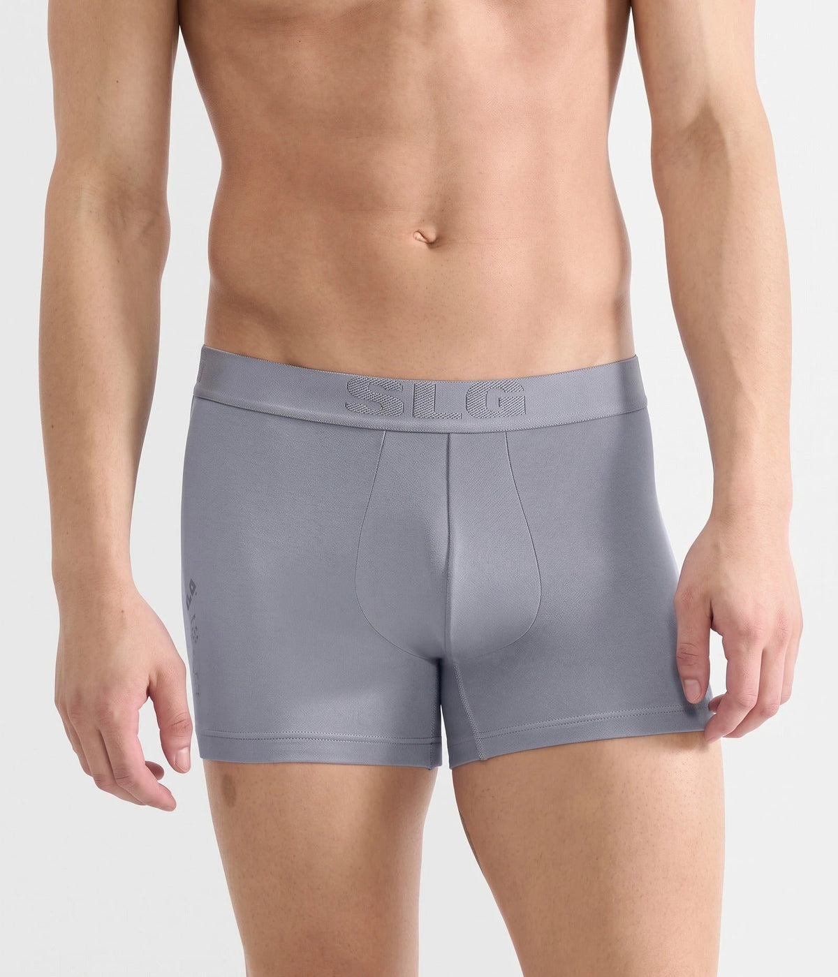 Grijs | voor | Vooraanzicht, grijs – Sloggi 2-Pack Modal heren Trunks SLG Base Soft