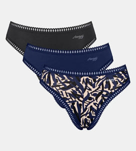 Sloggi Sloggi 3-pack Crush Go - High legs slips dames