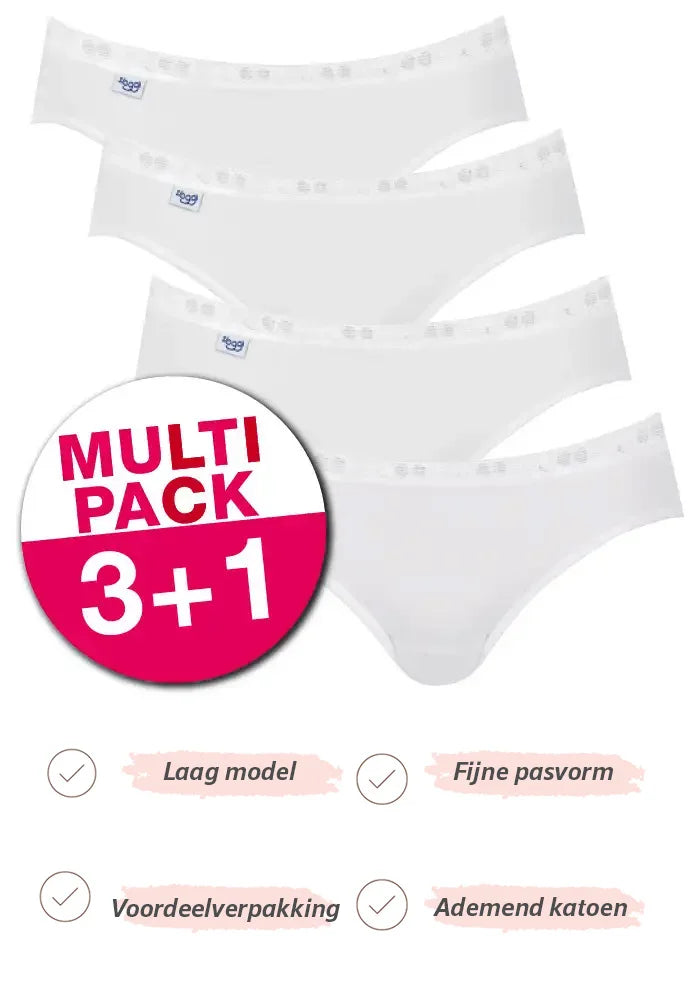 Sloggi Sloggi 4-pack Basic Mini dames slips (3+1 Gratis)