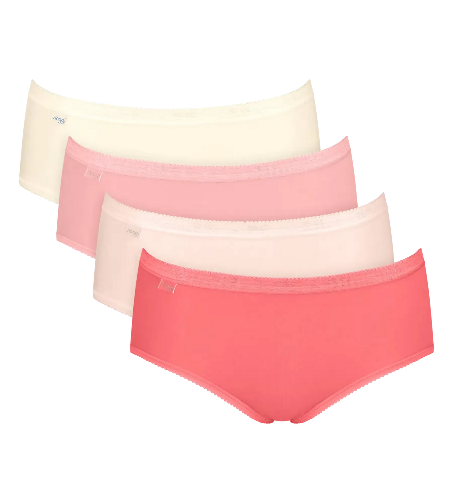 Sloggi Sloggi 4-pack dames Basic Midi slips - Red combi
