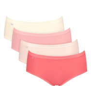 Sloggi Sloggi 4-pack dames Basic Midi slips - Red combi