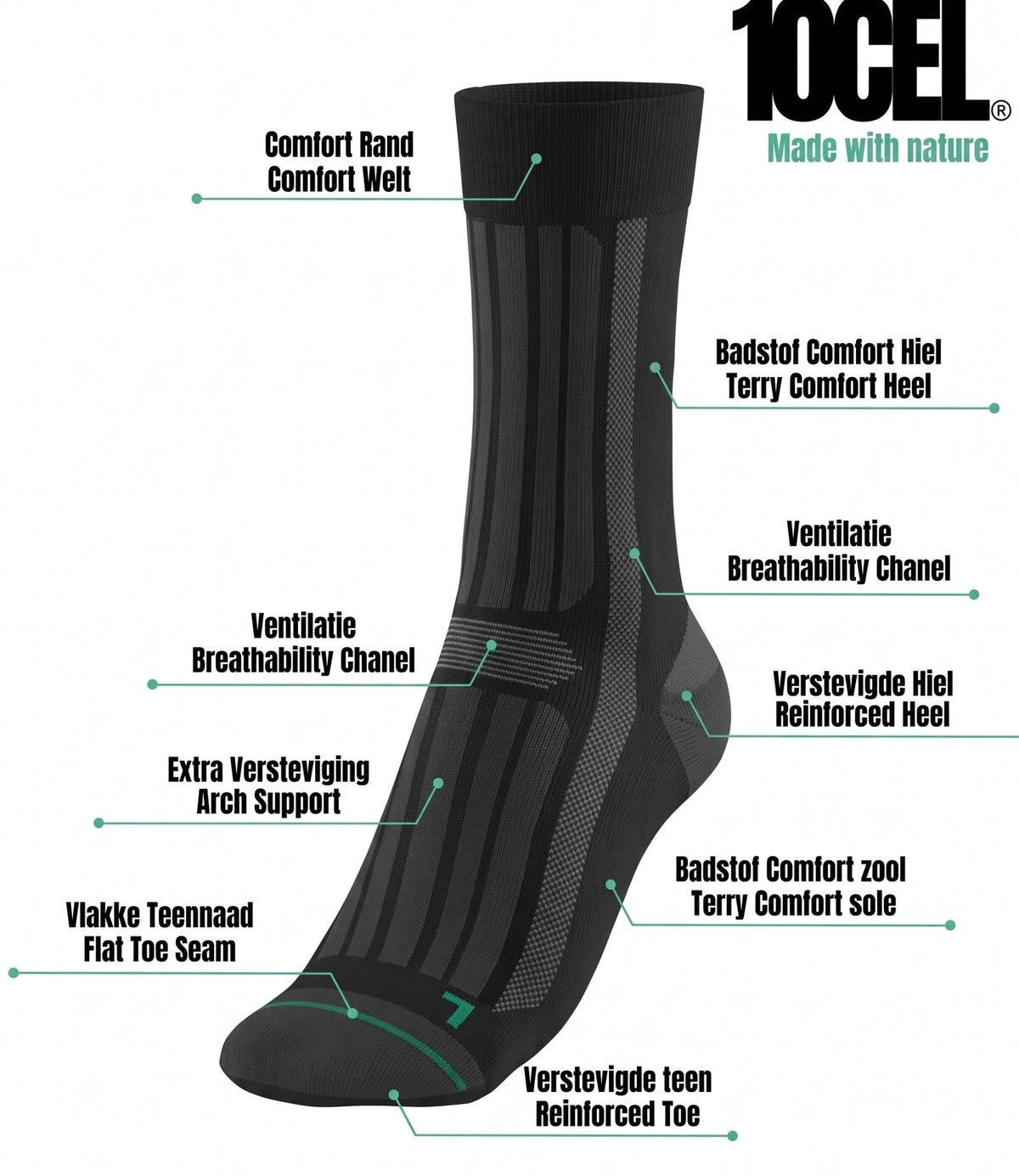 Sockshouse 10Cel Tencel Crew sokken 1-Pack