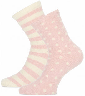 Sockshouse Basset homesocks 2-pack - Fluffy Fleece Huissokken Dots
