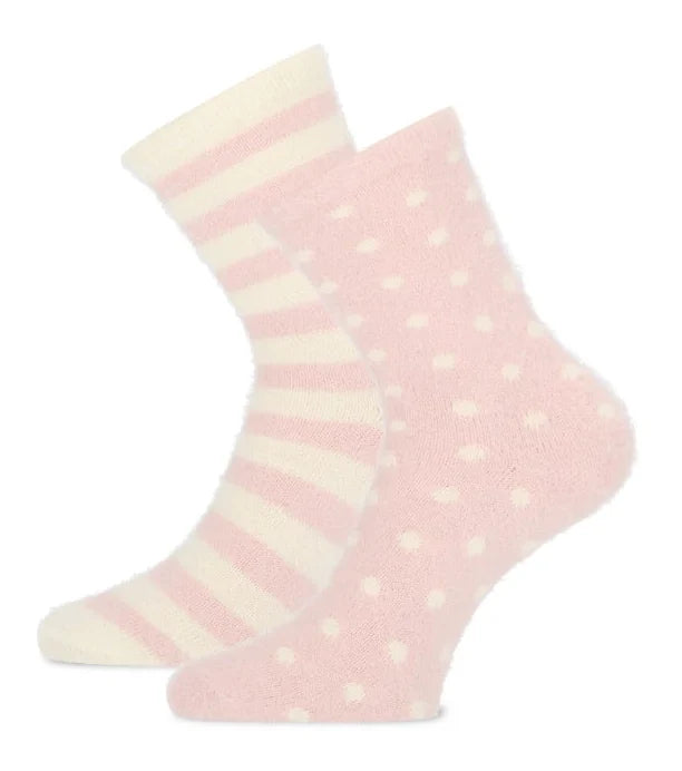 Sockshouse Basset homesocks 2-pack - Fluffy Fleece Huissokken Dots