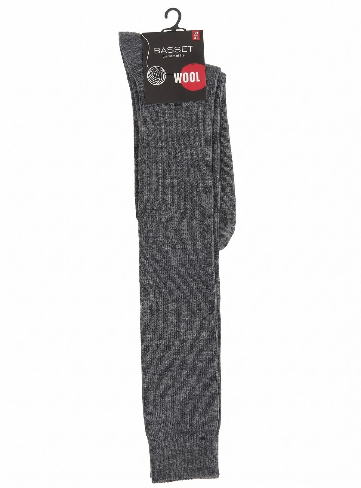 Sockshouse Basset kniekous wol heren - zwart