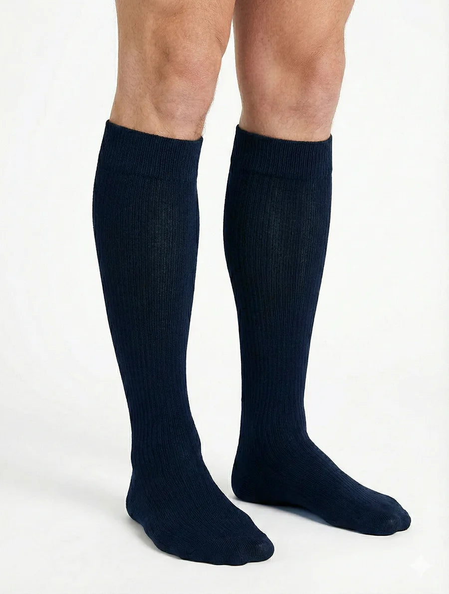 Sockshouse Basset kniekous wol heren - zwart