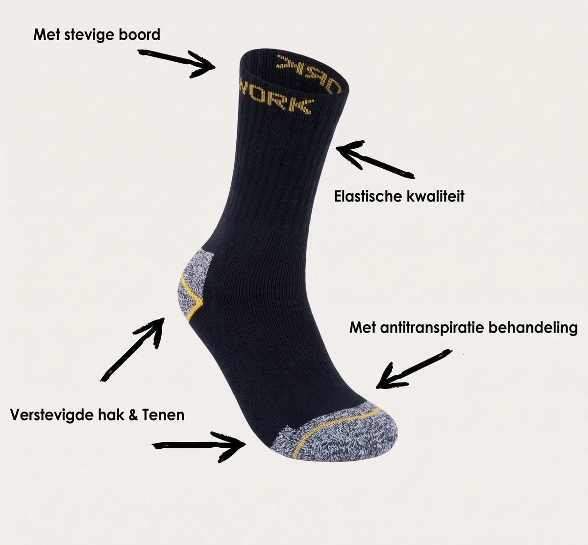 Sockshouse Primair 10-paar Werksokken heren - Worker