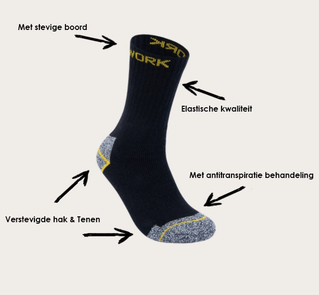 Sockshouse Primair 10-paar Werksokken heren - Worker