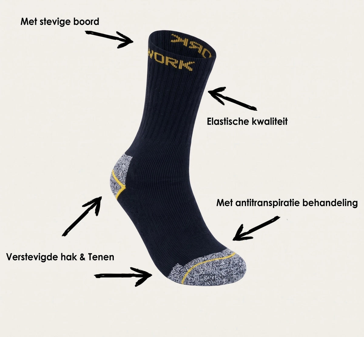 Sockshouse Primair 6-paar Werksokken heren - Worker