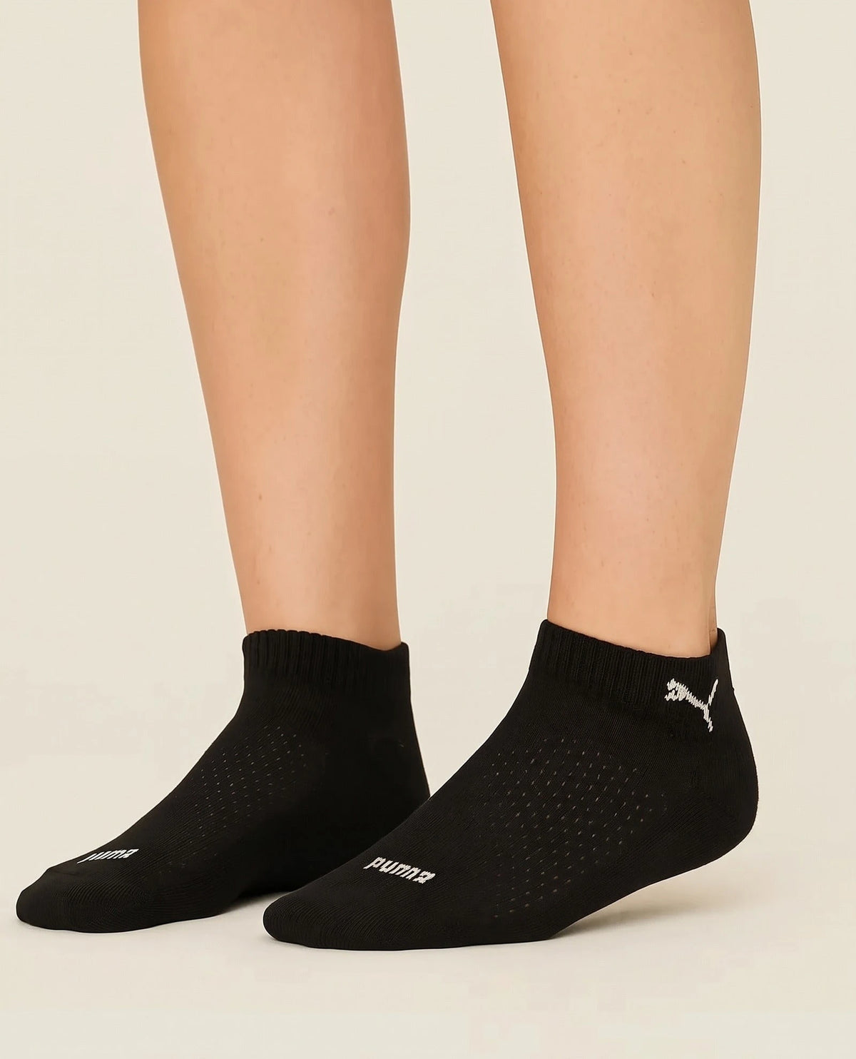 Stichd Puma 2-paar ademende Quarter sneakersokken dames - Mesh