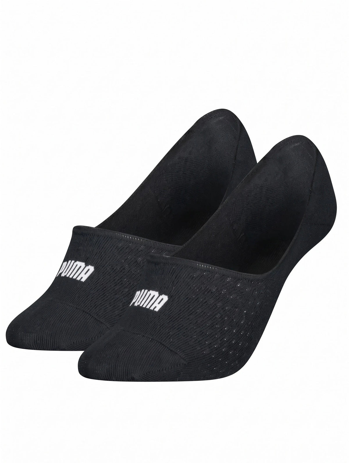 Zwart | voor | Puma 2-paar dames sokken - Mesh Footies, zwart, vooraanzicht