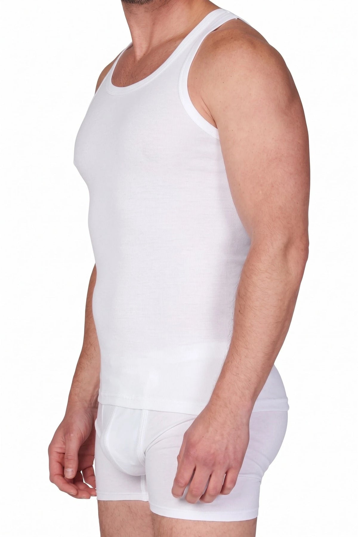 Stoopen HL-tricot heren hemd wit - 100% Katoen
