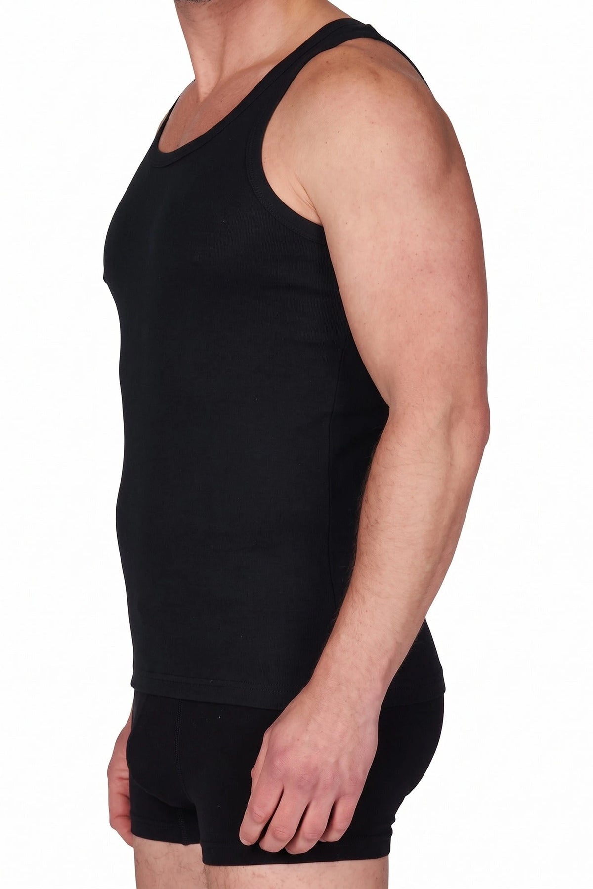 Stoopen HL-tricot heren onderhemd zwart