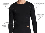 Stoopen HL-tricot heren ondershirt Lange mouw zwart