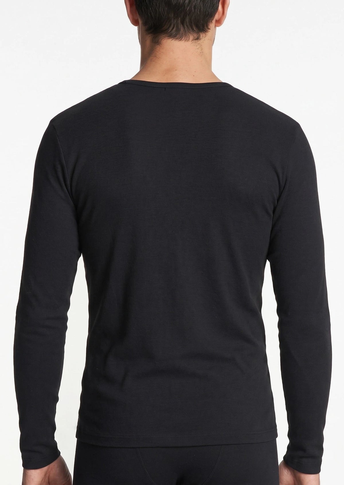 Stoopen HL-tricot heren ondershirt Lange mouw zwart