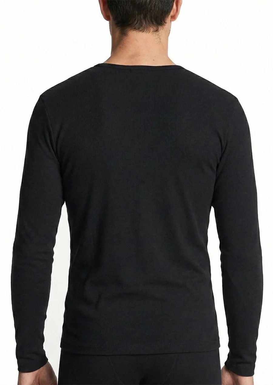 Stoopen HL-tricot heren ondershirt Lange mouw zwart