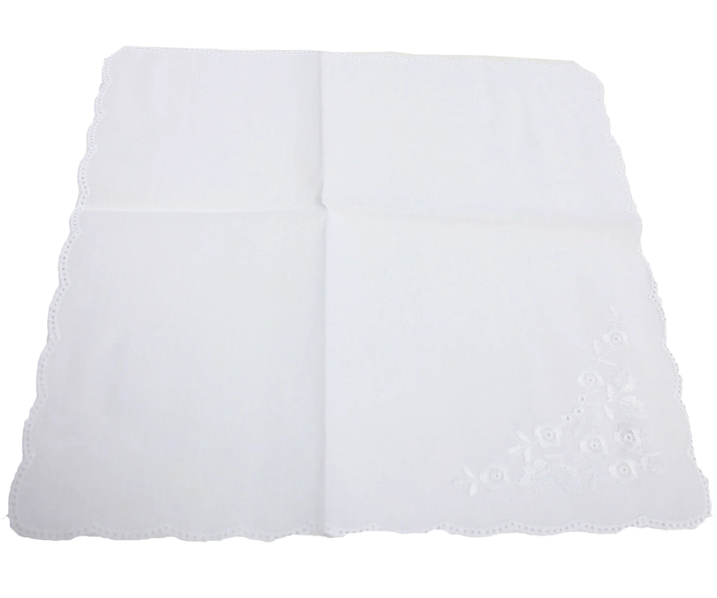 Swan Dames zakdoeken wit 3 stuks - Flower