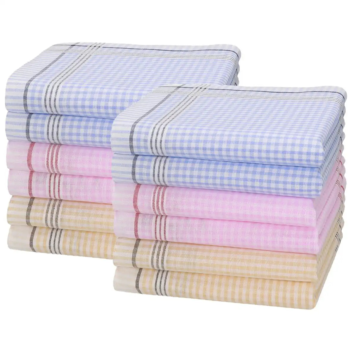 Swan Swan 12 stuks - Dames zakdoeken Vintage Ruit - 02