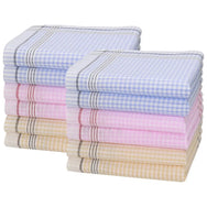 Swan Swan 12 stuks - Dames zakdoeken Vintage Ruit - 02
